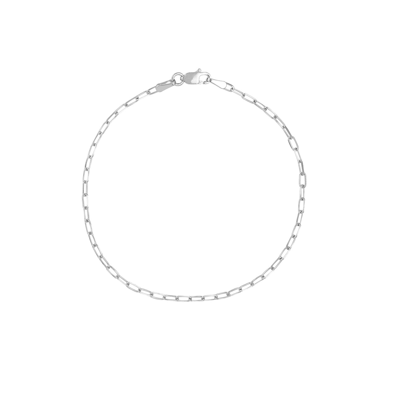 1.95mm Diamond Cut Paper Clip Chain Bracelet