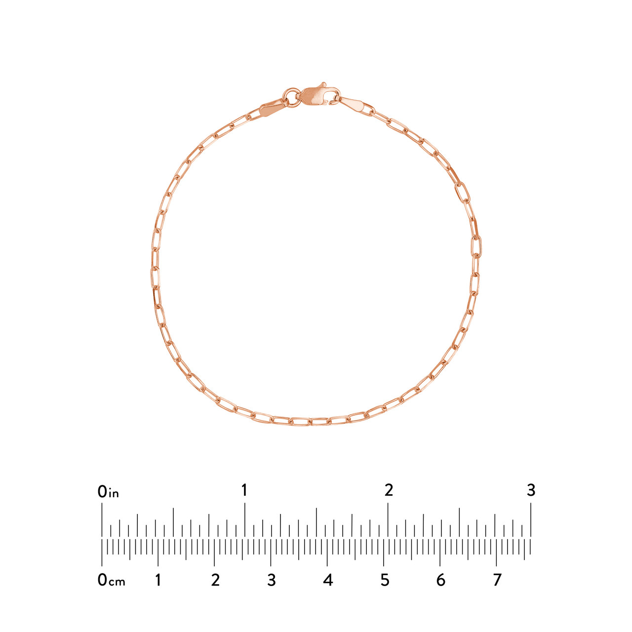 1.95mm Diamond Cut Paper Clip Chain Bracelet