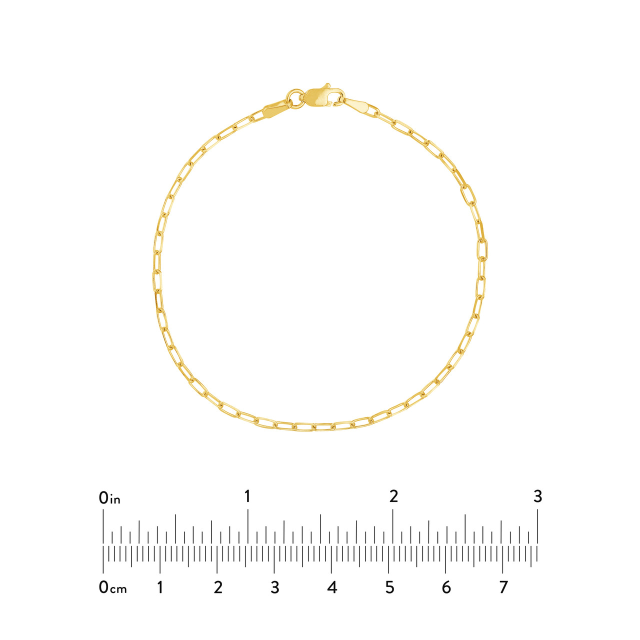 1.95mm Diamond Cut Paper Clip Chain Bracelet