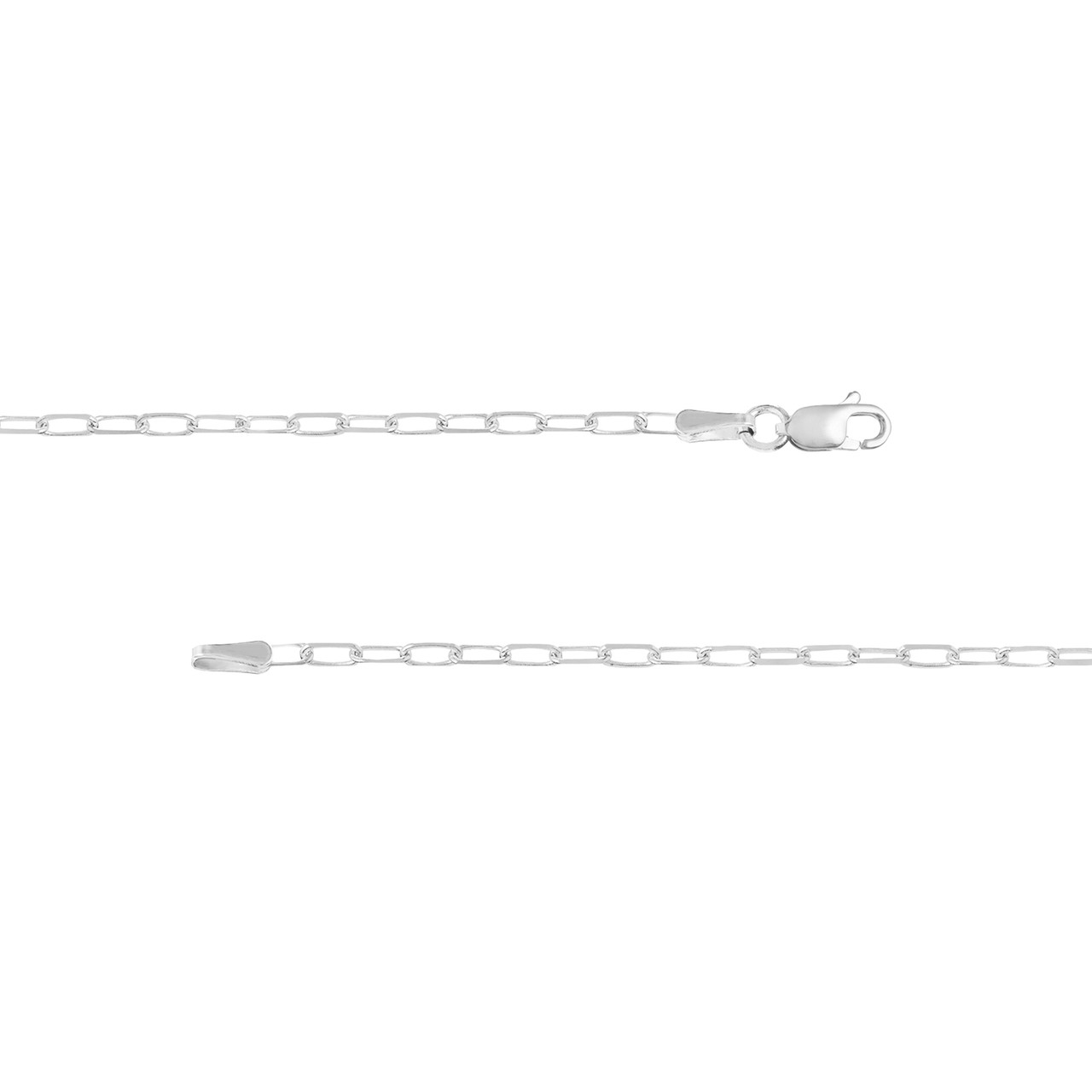 1.95mm Diamond Cut Paper Clip Chain Bracelet