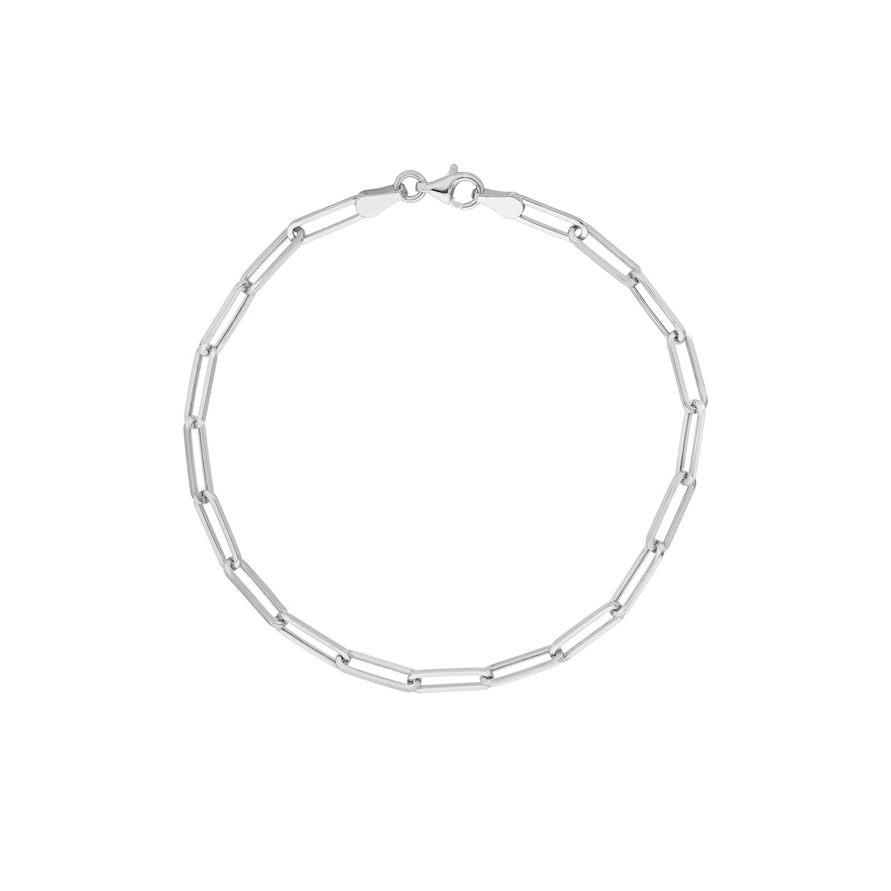 3.80mm Hollow Paperclip Bracelet with Pear Lock