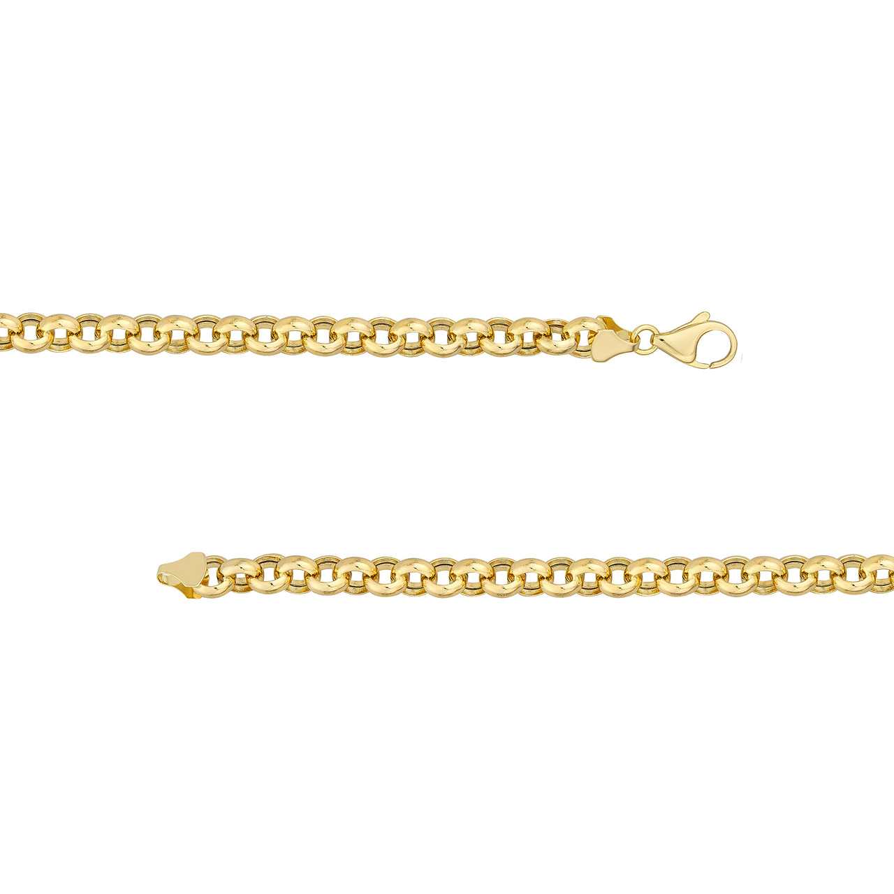 8mm Hollow Rolo Chain with Pear Lobster Lock