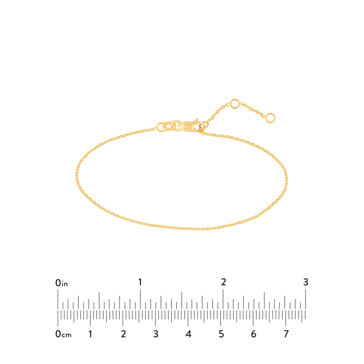 1.05mm Open Diamond Cut Cable Bracelet