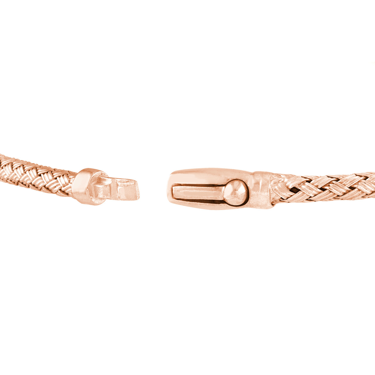 5-Diamond Rose/White Mesh Bangle