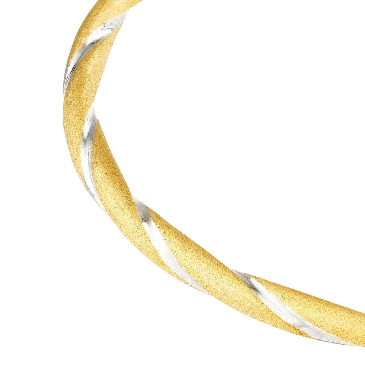 Two-Tone Twisted Brushed Hinged Bangle