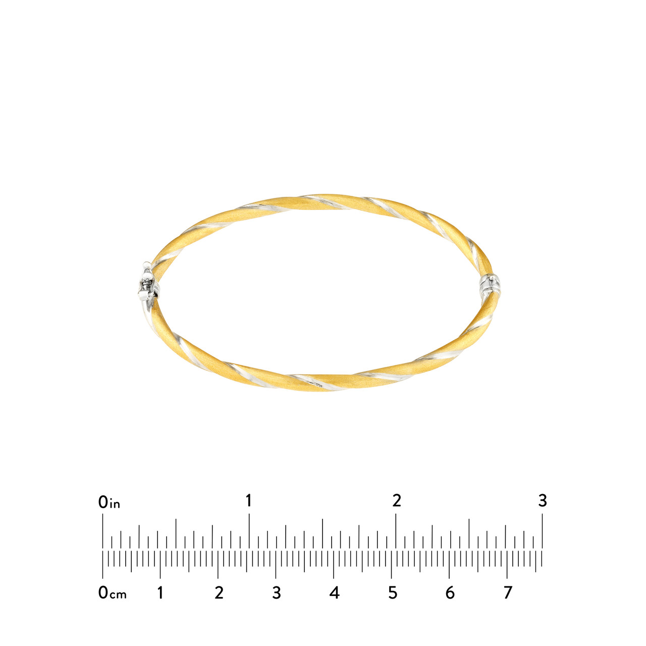 Two-Tone Twisted Brushed Hinged Bangle