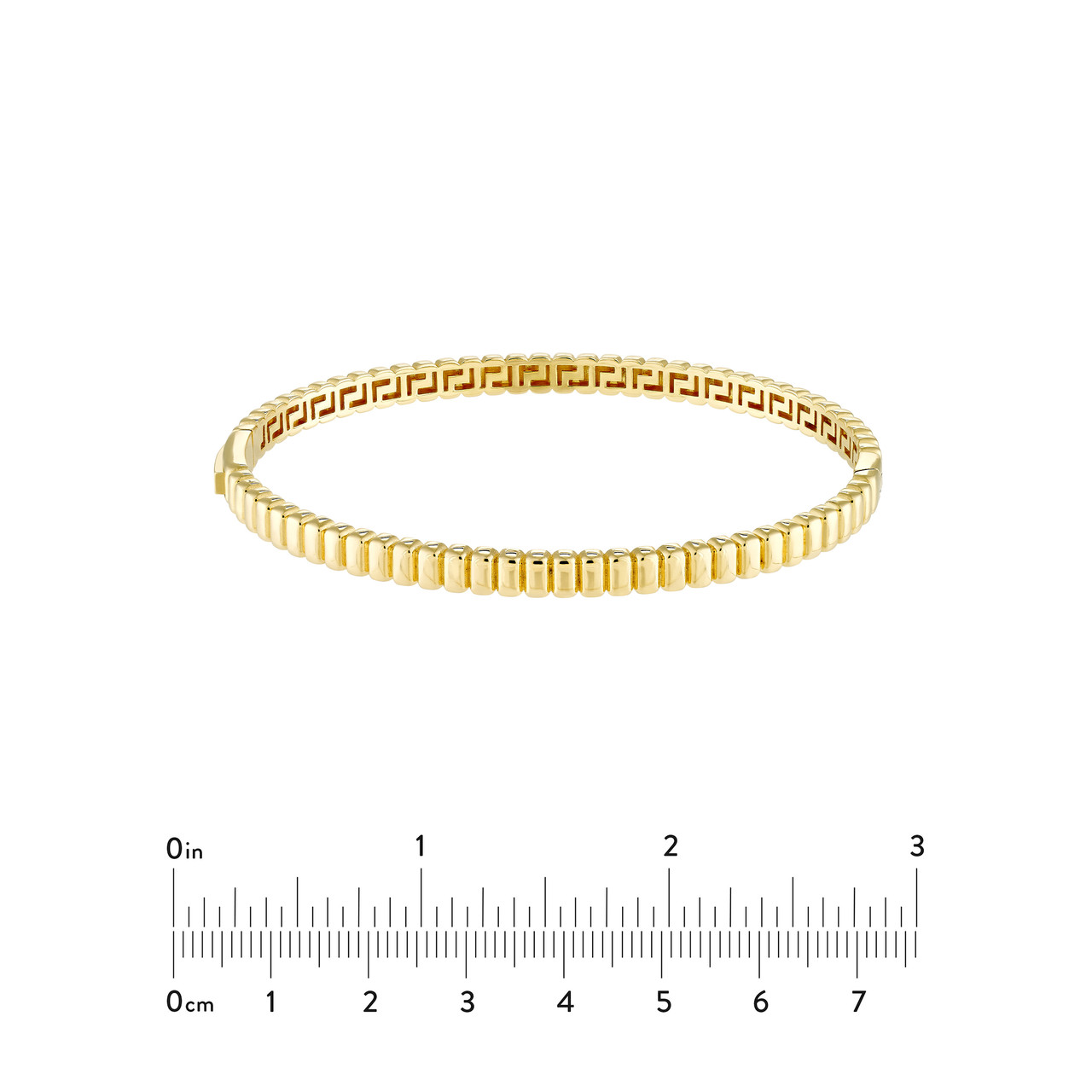 Ribbed Hinge Bangle Bracelet