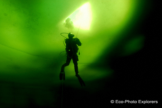 ice diving underwater