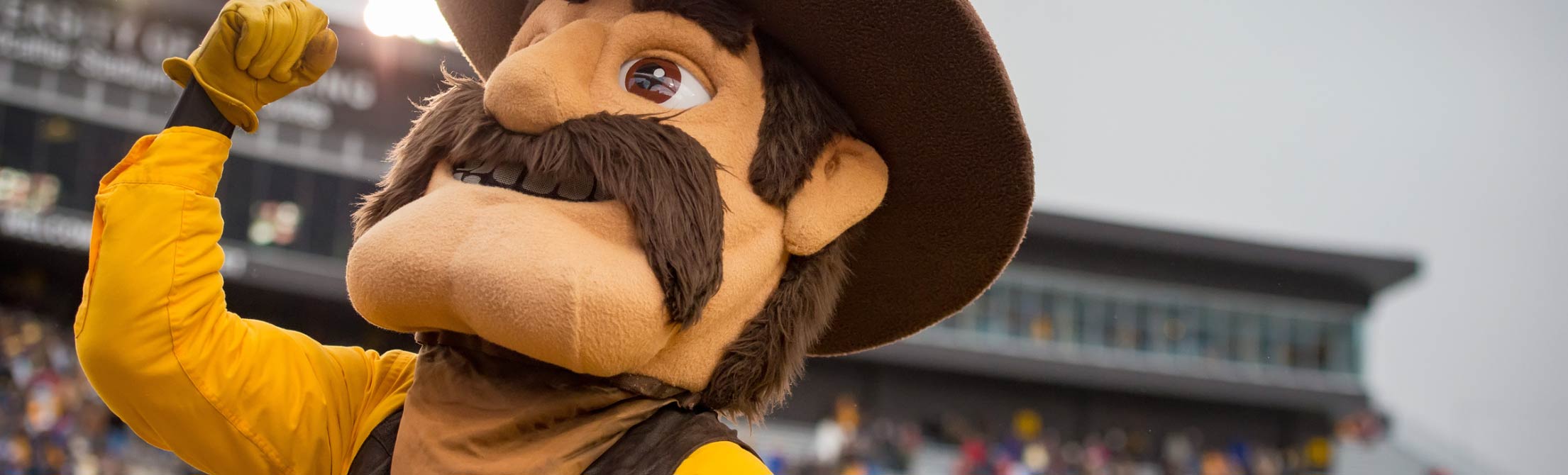 UW mascot - Pistol Pete cheering