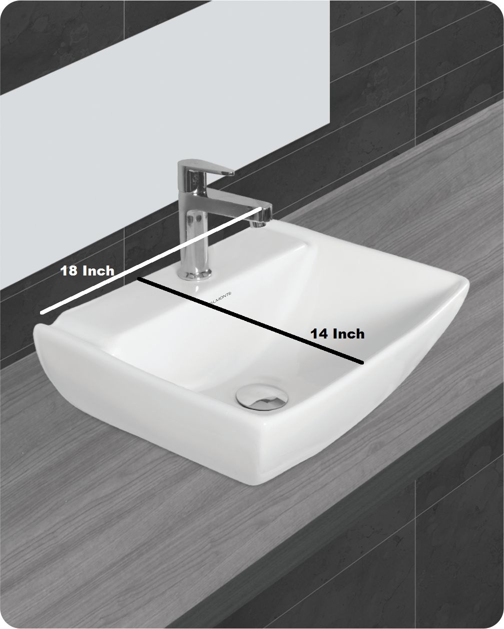 Buy Belmonte Ceramics Table Top Wash Basin Volvo Glossy Finish 18 x...