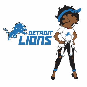 Betty Boop Detroit Lions svg