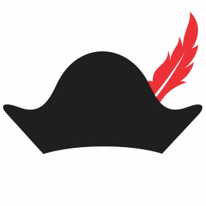 Piracy Hat With Feather Vector