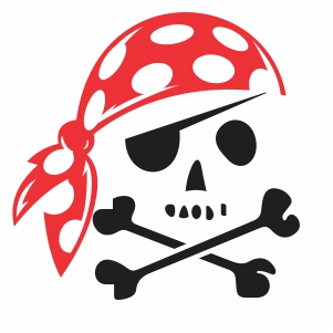 Pirate Skull With Bandana Vector