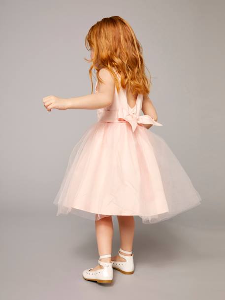 Robe de cérémonie fille en satin et tulle blanc+bleu ciel+Rose poudré 16 - vertbaudet enfant 