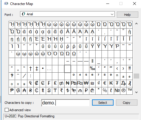 VGRSEC Unicode guide to Windows