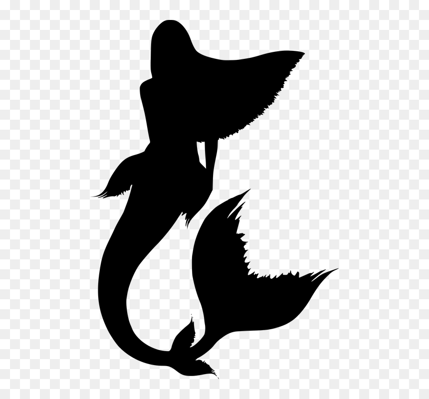 Siren Mermaid Silhouette, HD Png Download - vhv