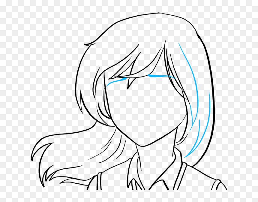 How To Draw Sad Anime Face - Sad Anime Girl Drawing Easy, HD Png ...