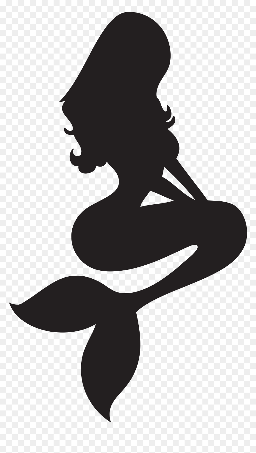 Ariel Silhouette Stencil The Little Mermaid - Free Printable Mermaid ...