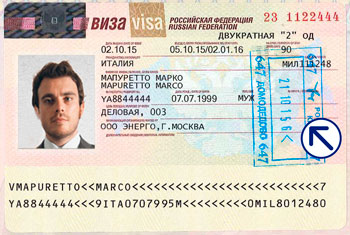 Sample of a visa