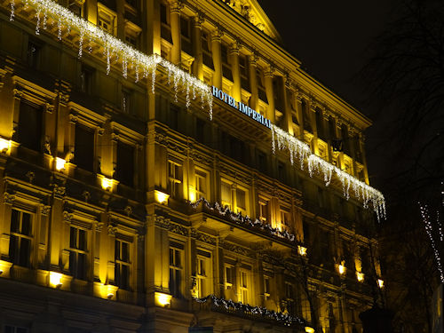 Hotel Imperial and Christmas lights