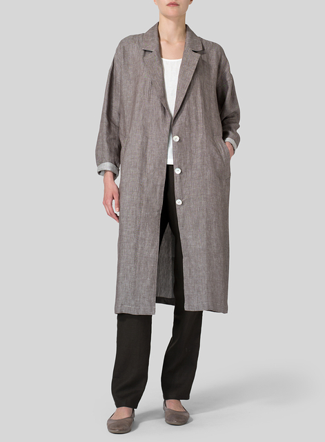 Linen Classic L/Sleeve Long Jacket