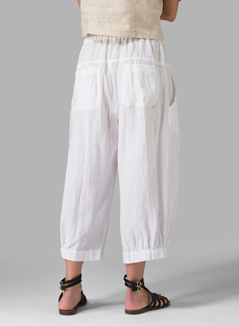 Linen Crumple Effect Harem Pants