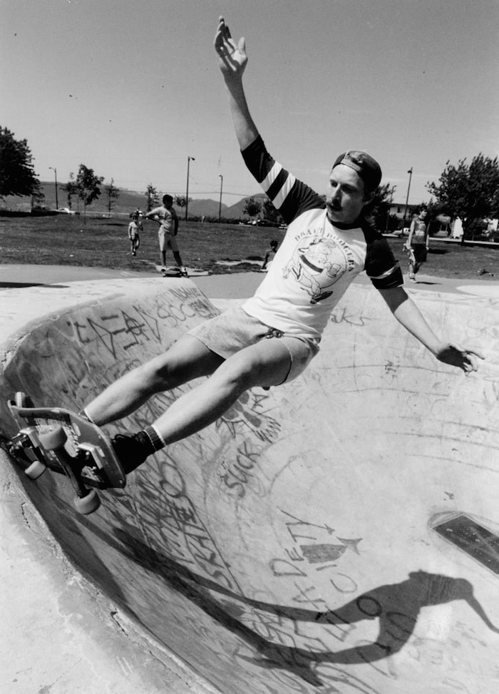  David Hakkarainen works out his $300 skateboard in China Creek Park on June 8, 1987. - Rick Loughran / Province