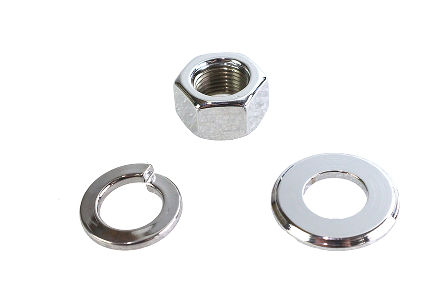 Chrome Front Axle Nut and Washer Kit