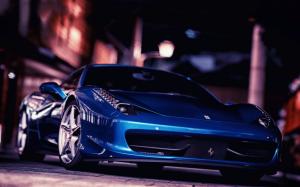 Cars, Ferrari, Ferrari 458 Italia, Blue Cars wallpaper thumb