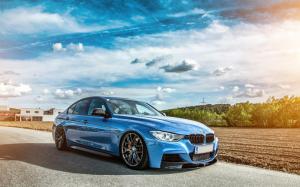 BMW F30 335i blue car wallpaper thumb