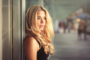 Women, Blonde, Face, Portrait, Looking Away wallpaper thumb