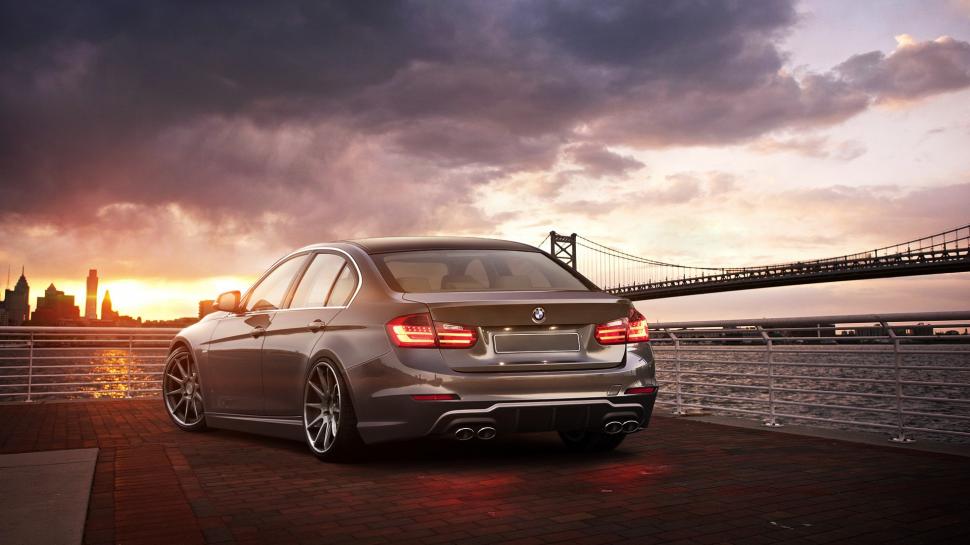 BMW 3 Series F30 wallpaper,BMW 3 Series F30 HD wallpaper,335i HD wallpaper,rear HD wallpaper,bridge HD wallpaper,Sunset HD wallpaper,1920x1080 wallpaper