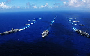 silver-colored diamond ring, warship, military, aircraft carrier