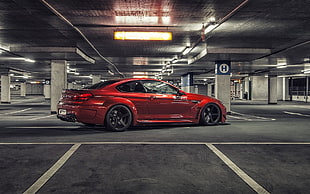 red sedan, car, BMW, BMW M6, tuning