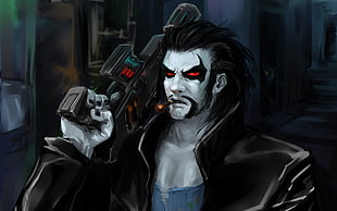 man holding rifle illustration, Injustice God's among us, Lobo, video games, fantasy art