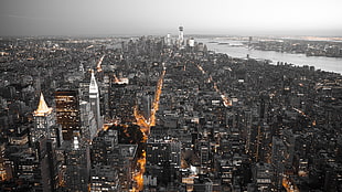 top view of glass buildings at the city