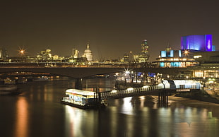 white boat, architecture, city, cityscape, night