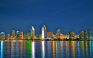 cityscape at night time panoramic photo