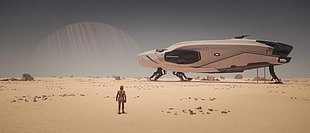 white and black airplane, space, Star Citizen, spaceship, astronaut