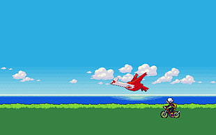 Pokemon digital wallpaper, Latias, pixel art, clouds, Pokémon