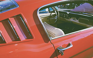 red Ford Mustang Fastback, car, Ford Mustang