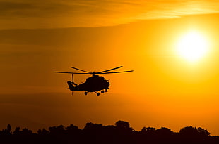 black helicopter on flight