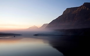 mountain range, mist, mountains, morning