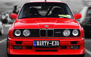 black BMW vehicle, BMW, BMW E30, red, car