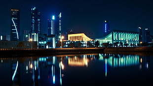 city buildings, architecture, city, cityscape, night