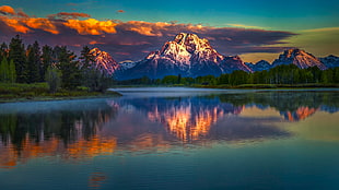 body of water photo during sunset