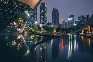 wooden boat, architecture, modern, cityscape, skyscraper