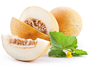 sliced brown peel melon fruit