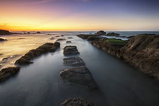 Sea Water Near Shore during Dusk