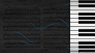 piano notes, piano, music, selective coloring